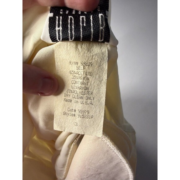 Vintage 90s AOLIB Floral Tapestry Vest Romper Cottagecore Prairie Cream Size3 - Picture 9 of 10